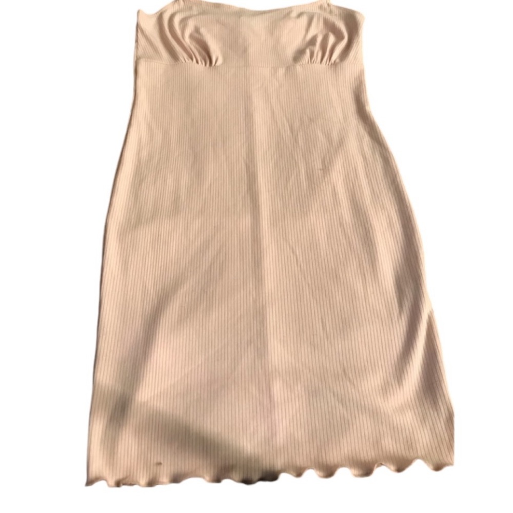 Forever 21 medium nude / ivory dress sleeveless ribbed body con stretch